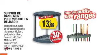 Outiror Support de rangement pour vos outils de jardin offre