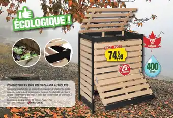 Composteur en bois pin du canada autoclave