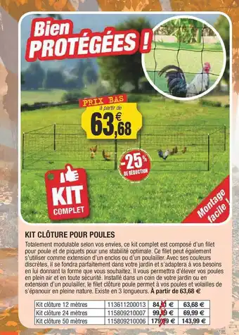 Outiror Kit clôture pour poules offre