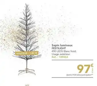 METRO Sapin lumineux festilight offre