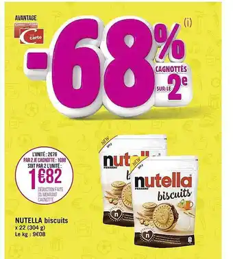 Casino Supermarchés Nutella biscuits offre