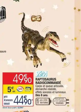 Cora x Carrefour Raptosaurus radiocommandé t2m offre