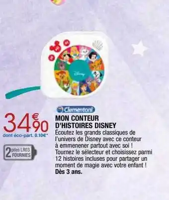 Migros Mon conteur d'histoires disney clementoni offre