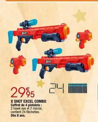 Migros X shot excel combo coffret de 4 pistolets offre