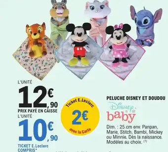 E.Leclerc Peluche Disney et Doudou offre