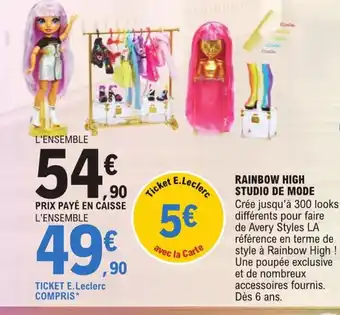 E.Leclerc Rainbow High Studio de Mode offre