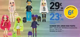E.Leclerc Rainbow High Junior High Poupée offre