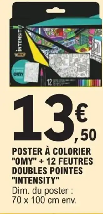 E.Leclerc Poster à Colorier Omy + 12 Feutres Doubles Pointes Intensity offre