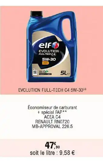 Evolution Full-tech C4 5w-30 Elf