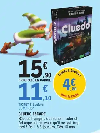 E.Leclerc Cluedo Escape offre