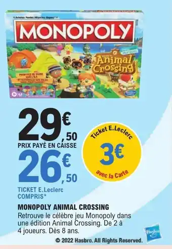 E.Leclerc Monopoly Animal Crossing offre