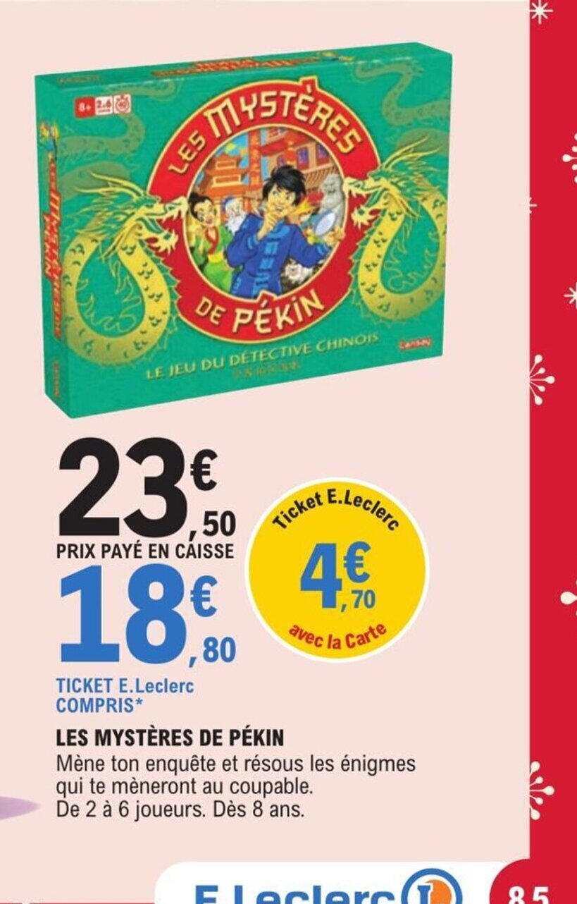 Promo Les Mystères de Pékin chez E.Leclerc