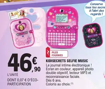 E.Leclerc Kidisecrets Selfie Music offre