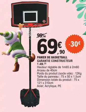 E.Leclerc Panier de Basketball offre