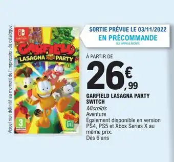 E.Leclerc Garfield Lasagna Party Switch offre