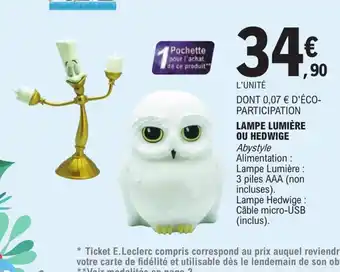 E.Leclerc Lampe Lumière Ou Hedwige offre