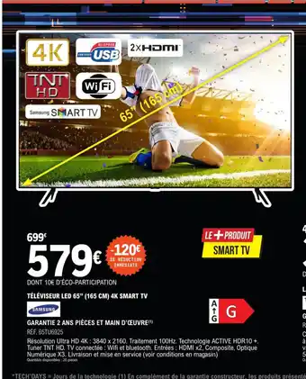 E.Leclerc Téléviseur Led 65 165cm 4k Smart tv offre