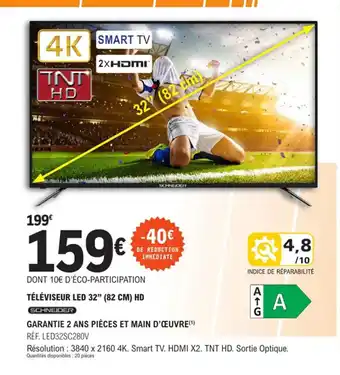 E.Leclerc Téléviseur Led 32 82cm HD offre