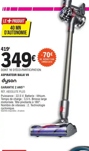 E.Leclerc Dyson Aspirateur Balai V8 offre