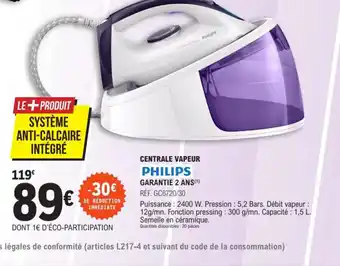 E.Leclerc Philips Centrale Vapeur offre