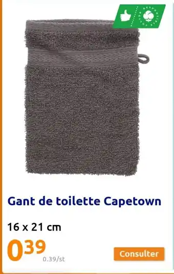 Action Gants de Toilette Capetown offre