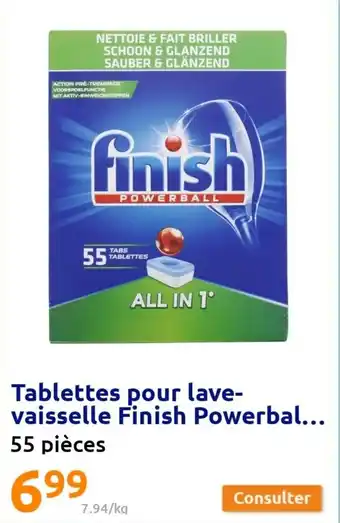 Action Tablettes Pour Lave-Vaisselle Finish Powerbal offre