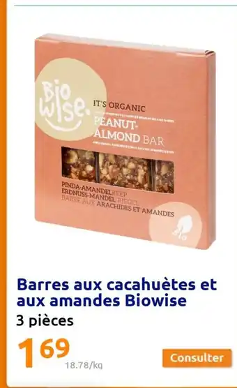 Action Barres Aux Cacahuètes Et Aux Amandes Biowise offre