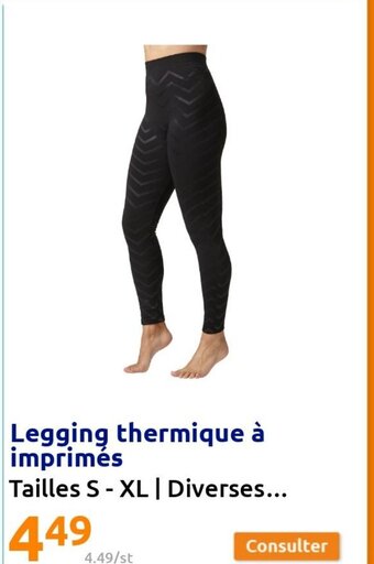 Action Legging Thermique a Imprimes offre