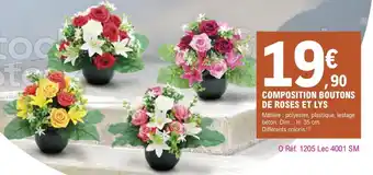 Composition Boutons de Roses Et Lys