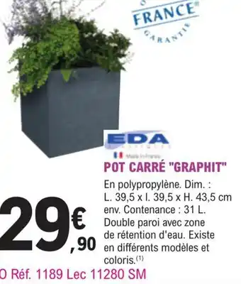 E.Leclerc Jardi Pot Carre Graphit offre