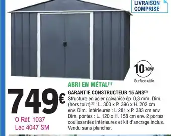 E.Leclerc Jardi Abri En Metal offre
