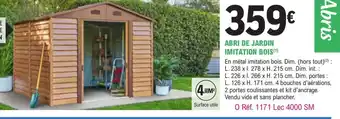 E.Leclerc Jardi Abri de Jardin Imitation Bois offre