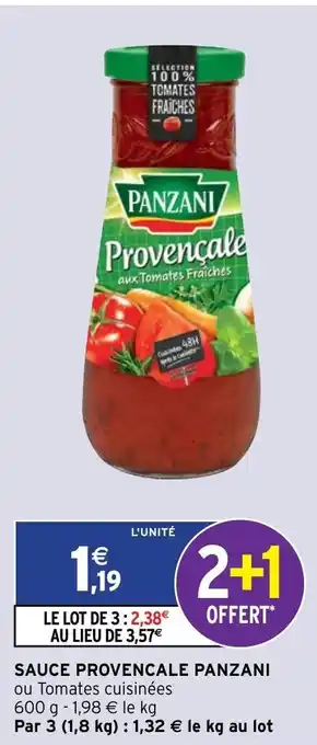 Intermarché Sauce Provencale Panzani offre
