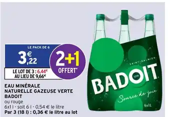 Intermarché Eau Minérale Naturelle Gazeuse Verte offre