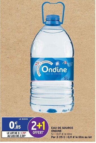 Intermarché Eau De Source Ondine offre