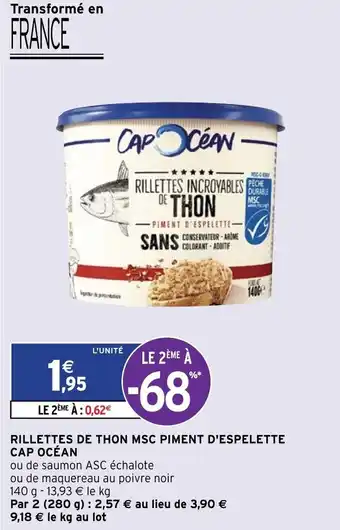 Rillettes de thon MSC Piment d'Espelette Cap Océan