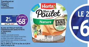 Blanc de poulet nature conservation sans nitrite