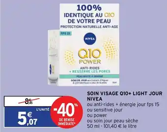 Intermarché Soin visage Q10+ Light jour Nivea offre