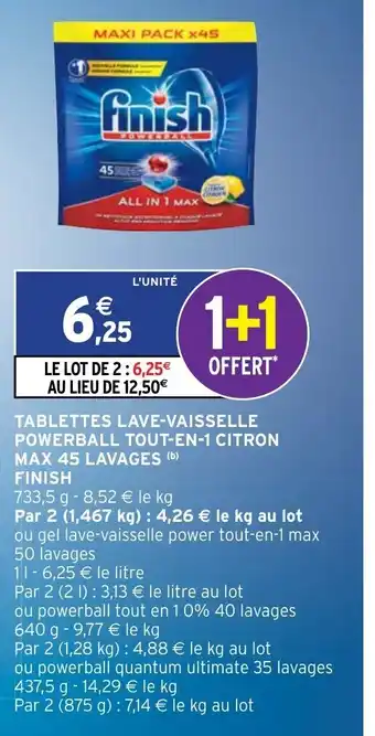 Intermarché Tablettes lave-vaisselle Powerball tout-en-1 citron offre