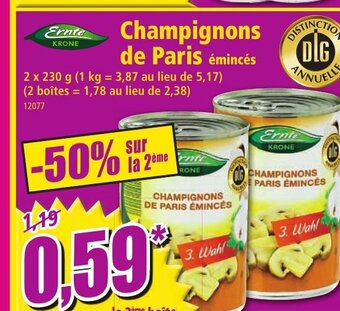 Norma Champignons De Paris offre
