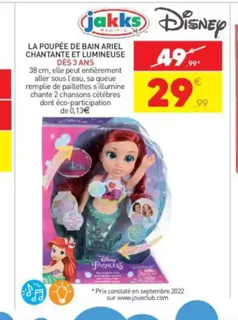 Stokomani La Poupee De Ban Ariel Chantante Et Lumineuse offre