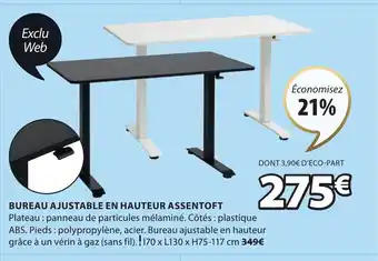 JYSK Bureau Ajustable En hauteur Assentoft offre