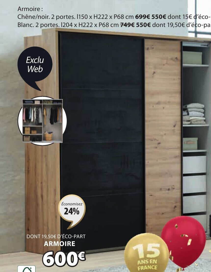 Promo Armoire chez JYSK