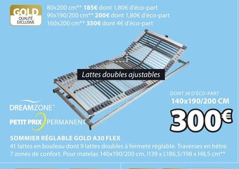 JYSK Sommier Reglable Gold A30 FLEX offre