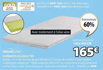 JYSK Surmatelas Gold T55 offre