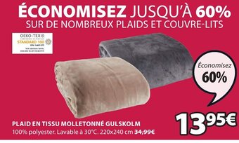 JYSK Plaid En Tissu Molletonne Gulskolm offre