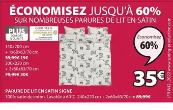 JYSK Parure De Lit En Satin Signe offre
