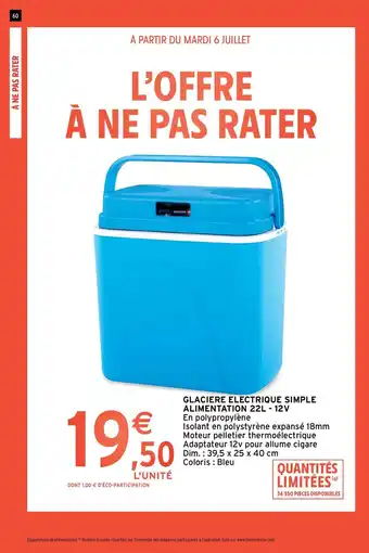 Intermarché Glaciere Electrique Simpler Alimentation 22L - 12V offre
