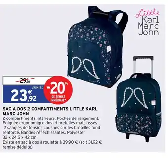 Intermarché Sac A Dos 2Compartiments Little Karl Marc John offre