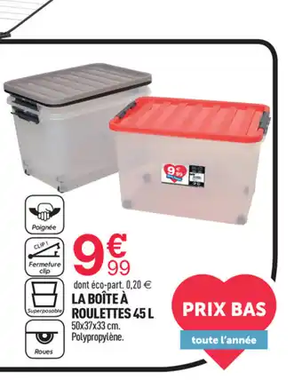 Centrakor La Boîte À Roullettes 45 L offre